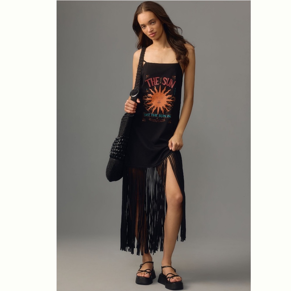 Farm Rio Slim Fringe Maxi Dress Size XXS